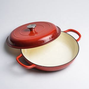 <span class=keywords><strong>Cocotte</strong></span> <span class=keywords><strong>en</strong></span> <span class=keywords><strong>fonte</strong></span> émaillée robuste, peu profonde, pour braiser, griller, cuire au four - Product Image 2