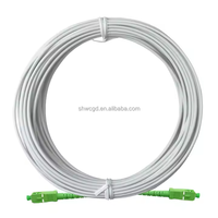Kabel Drop FTTH putih, kabel Patch serat optik dengan konektor Sc/APC Sc/Upc 30m