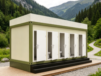 Unité de toilettes préfabriquée multi-compartiments détachable en acier galvanisé pour chantier de construction, camp de travailleurs