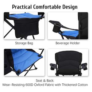 Cadeira de Camping Dobrável de Luxo para Adultos, Portátil, de Alta Qualidade, para Caminhadas e Pesca - Product Image 4