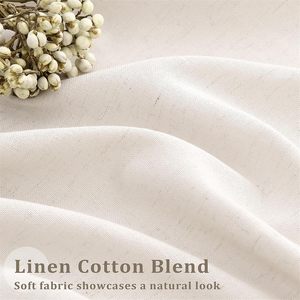 Tende filtranti Semi trasparenti in lino crema Extra lunghe da 105 pollici <span class=keywords><strong>per</strong></span> soggiorno con soffitto a pavimento alto personalizzato pieghettato - Product Image 3