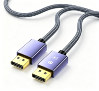 Cable DisplayPort 1.4 a DisplayPort 8K 60Hz 32.4Gbps con Cubierta de Nailon Trenzado y Carcasa de Aluminio Morado para Monitor
