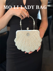 New Winter Pearl Beads Evening Party Clutch <b>Bag</b> for Women <b>Small</b> Size Polyester Crossbody Handbag Tanjing - Product Image 3