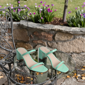 Nuova moda scarpe <span class=keywords><strong>sandali</strong></span> donna Sexy di lusso estate punta quadrata <span class=keywords><strong>tacco</strong></span> alto Slide pantofola con punta aperta a punta aperta <span class=keywords><strong>tacco</strong></span> <span class=keywords><strong>medio</strong></span> - Product Image 4