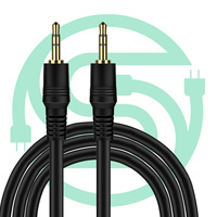 Cable de Audio Vellygood de 15m, 3.5mm Macho a Macho, Chapado en Oro, Cable Auxiliar de PVC para Computadora y Automóvil