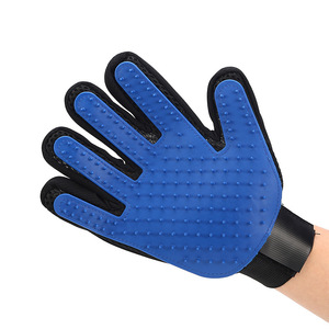 Gants de toilettage pour animaux de compagnie, bleus, pour le massage et le bain des chats et des chiens, double usage - Product Image 3