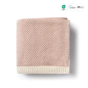 2024 Manufacturer Custom 100% Pure Cashmere Blanket Drawstring Bag Luxury Alpaca Merino Baby Wool Cashmere Throw Blanket Knit