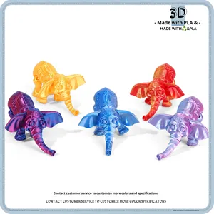 Figurine d'éléphant africain imprimée en 3D avec articulations mobiles, modèle créatif, jouet de collection, ornement artisanal, nouveauté transfrontalière 1:1 - Product Image 2