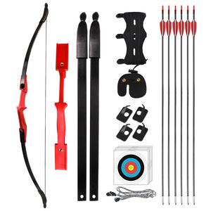 Set Arco e Frecce Ricurvo per Giovani Kit di Tiro con l'Arco per Principianti con Frecce in Fibra di Vetro Bersagli Parabraccio per Allenamento e Pratica all'Aperto - Product Image 4