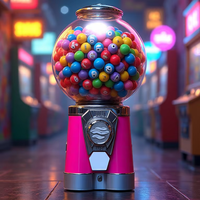Distributeur de bonbons/gommes à mâcher amusant et durable à monnayeur, en alliage moulé sous pression, certifié CE, capacité 200-300 pièces