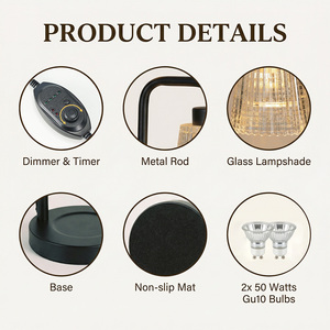 โคมไฟอุ่นเทียนพร้อมตัวตั้งเวลา ปรับความสว่างได้ ของขวัญขึ้นบ้านใหม่ ของตกแต่งบ้านใหม่ เครื่องอุ่นเทียนสำหรับ<span class=keywords><strong>เทียน</strong></span>ในขวด พร้อมหลอดไฟ 2 หลอด - Product Image 3