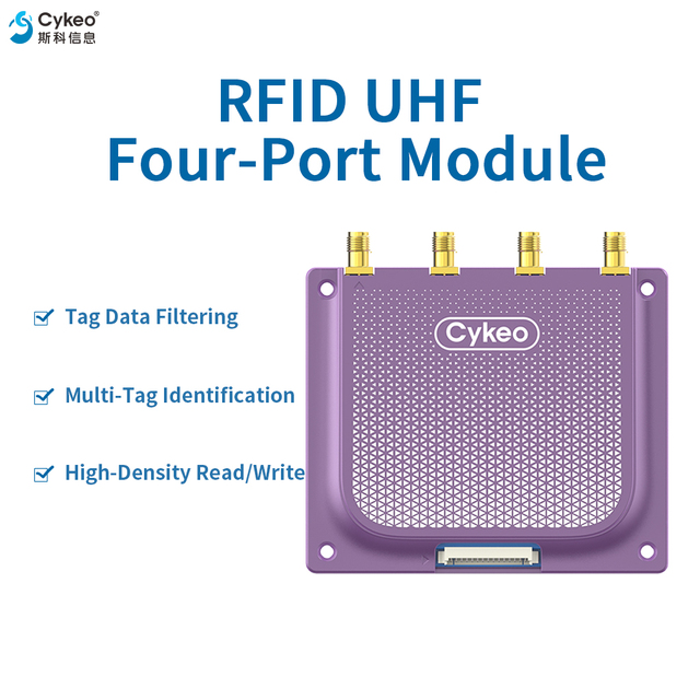 High Performance 4 Channel UHF RFID Reader Module 1000 TagsSec Long Range for Warehouse Management and Animal Tracking