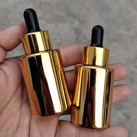 Flacons compte-gouttes personnalisés de 30 ml de sérum d'huile pour cheveux et visage Emballage cosmétique de soins de la peau en verre avec compte-gouttes doré