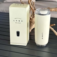 Tendance 2026 : Gobelet isotherme rétro en acier inoxydable de 550 ml et 420 ml, style rétro, avec couvercle à clapet pour café