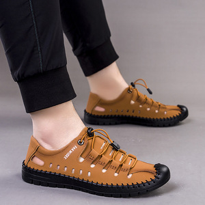Sandales à plateforme pour hommes, respirantes, avec bande élastique croisée, chaussures en PU pour l'extérieur, décontractées, habillées, à semelle souple, antidérapantes, imperméables - Product Image 2