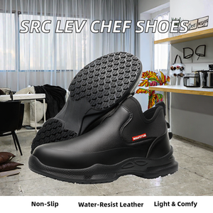 Chaussures de travail légères en caoutchouc et cuir SRC Lev Chef, chaussures décontractées pour la cuisine, restaurant, cuisinier, sécurité pour le printemps, super antidérapantes en EVA - Product Image 2