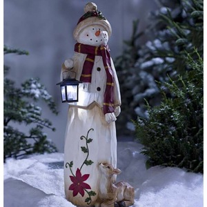 Ornement de Noël en résine en forme de bonhomme de neige avec éclairage LED, décoration de jardin extérieure, finition mate, forme de poupée Szf0641 - Product Image 5