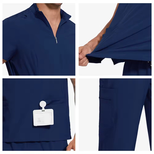 Venta al por mayor con logotipo personalizado antiarrugas suave mujeres Scrubs Hospital peluquería uniforme médico Scrubs enfermera <span class=keywords><strong>Scrub</strong></span> <span class=keywords><strong>Jogger</strong></span> uniformes conjuntos - Product Image 3