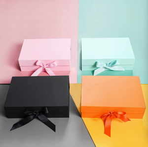 Wholesale flip-top folding <b>boxes</b> in stock bow-shaped plain color packaging <b>boxes</b> folding gift <b>boxes</b> one-piece gift <b>boxes</b> - Product Image 1