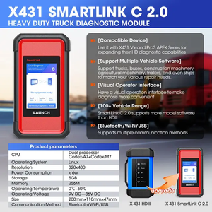 X431 V+ HD อุปกรณ์สำหรับยานยนต์ ระบบเต็มรูปแบบ สำหรับการตั้งค่าและรีเซ็ตหัวฉีด สำหรับรถยนต์และรถบรรทุก - Product Image 5