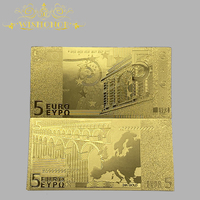 Billets de banque en or Euro 5 - 1 million d'Euros, billets de banque en or plaqué or 24 carats pour collection