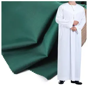 New product 100% polyester saudi thobe fabric spun polyester 105gsm abaya robe fabric for jubbah men's thobe
