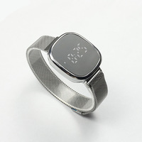 Montres pour femmes en or rose magnétique, bracelet en acier inoxydable, montres électroniques à LED pour femmes, montres minimalistes pour femmes
