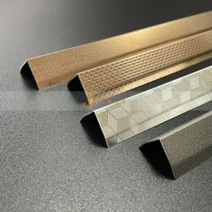 Plaques de couleur en acier inoxydable noir sablé EX237, finitions cuivre antique, or noir, or rose, champagne et garnitures de carreaux miroir noirs - Product Image 4