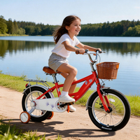 Vélo pour enfants de 16 pouces pour filles de 10-11 ans avec jantes en aluminium et roues d'apprentissage amovibles - Foire de Canton 2026