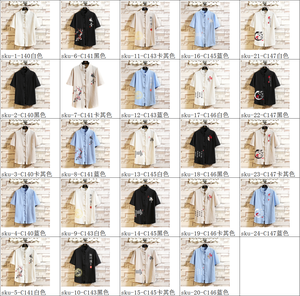 10% di Sconto Camicia Estiva in Cotone e Lino Stile Cinese Monsoon, Taglie <span class=keywords><strong>M</strong></span>-5XL, Casual, Ampia, con Colletto alla Coreana, Maniche Corte, Stampa Retrò e Chiusura a Bottone - Product Image 3