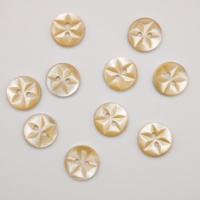 Boutons en nacre dorée gravés en forme d'étoile, boutons en coquillage naturel pour chemise, costume, robe, décoration de vêtements