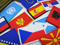 Drapeau des Bahamas à crochet court Velcro PVC en caoutchouc souple Patch du drapeau des Bahamas avec surface brute disponible en stock