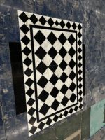 Mosaïque Rhombus Waterjet en marbre, surface polie, pour plancher, motif échiquier, médaillon en marbre Waterjet pour hall et entrée