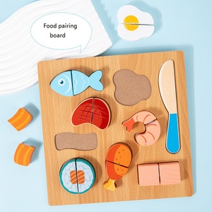 Chechele simulé cuisine fruits légumes planche de bois Puzzle éducatif semblant jouer jouets - Product Image 5