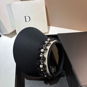 Élégant chapeau de <span class=keywords><strong>soleil</strong></span> coréen en dentelle perlée pour femme, double face, en soie glacée, idéal pour l'été et la plage - Product Image 4