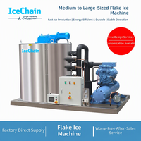 Machine à glace en flocons refroidie à l'eau de 10 tonnes, machine à glace industrielle DFI-10T, Chine, adaptée à la transformation aquacole, au mélange de béton, à la production de glace