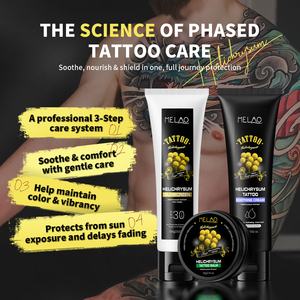 Kit de protection pour tatouage avec logo personnalisé : Crème apaisante + Baume réparateur + Crème solaire non grasse - Product Image 4