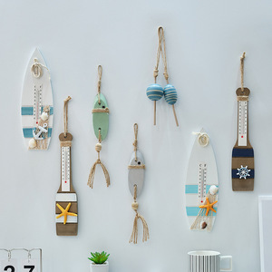 Décorations murales de style méditerranéen, forme irrégulière, en bois, articles de décoration pour la maison avec ancre, étoile de mer et bouée de sauvetage - Product Image 2