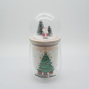 Série de Noël, tasse en verre à double paroi, bougies artisanales en <span class=keywords><strong>cire</strong></span>, petites paillettes étoiles pour la décoration de Noël et de la maison - Product Image 1
