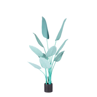 Fábrica de Guangdong, venta al por mayor, plantas de Palma de bonsái artificiales coloridas verdes decorativas para interiores, árbol de plátano de viajero falso con maceta