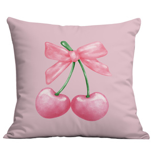 Lindo Cojín de Peluche en Rosa con Diseño Creativo de Lazo, Pequeño y Fresco, Linda Decoración para el Hogar para la Sala de Estar, Funda de Almohada. - Product Image 1