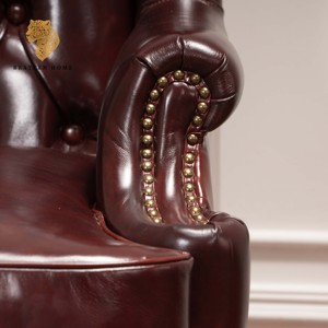 Amerikaanse Antieke Lederen Enkele Bank Industriële Vleugel Rug Fauteuil Vintage Loft Stijl Voor Thuis Appartement Koeling Vlieger Stoel - Product Image 3