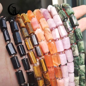 Zhe Ying 8*11mm <span class=keywords><strong>Perles</strong></span> Cylindriques en Pierre Naturelle <span class=keywords><strong>Bracelet</strong></span> <span class=keywords><strong>Perles</strong></span> Tubes à Trou Droit Facettées pour la Fabrication de Bijoux - Product Image 1