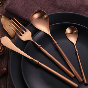 Cubiertos Cuttlerie ช้อนสแตนเลสและส้อมมีดเครื่องเงินชุดเครื่องใช้บนโต๊ะอาหารสีทองด้านเครื่องใช้บนโต๊ะอาหารสำหรับงานแต่งงาน - Product Image 3