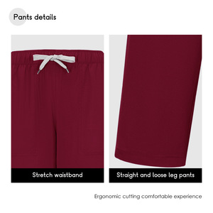 Men's V-Neck Scrub Set Solid Color Quick Dry Moisture Wicking Hospital Uniforms - Product Image 4
