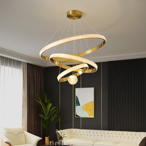 Modern Led Chandelier Lighting Living Room Circle Ring Gold Modern <b>Globe</b> Pendant <b>Light</b> - Product Image 4