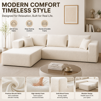Canapé sectionnel en tissu de luxe moderne, confortable pour le salon, avec coussins doux, design modulaire, meubles pour appartement