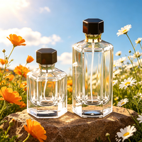 Botol Parfum Kaca Premium Artisan Isi Ulang Silinder Transparan Kosong Grosir 50ml 100ml dengan Tutup Semprot