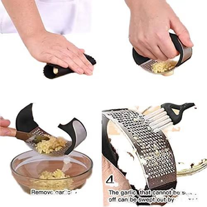 Ensemble d'outils à l'<span class=keywords><strong>ail</strong></span> 4 pièces : éplucheur en silicone + presse + grattoir + brosse de nettoyage, préparation facile, gadgets de cuisine compatibles lave-vaisselle - Product Image 2