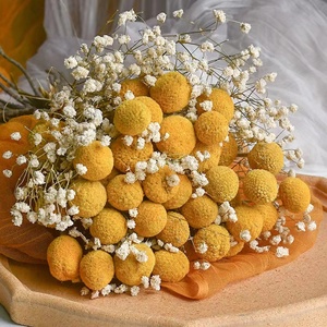 2023 Hot Bán 50cm Quả Bóng Vàng bó hoa của Khô <span class=keywords><strong>Billy</strong></span> nút và craspedia hoa cho Halloween nhà trang trí đám cưới - Product Image 3